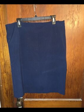 George Navy Pencil Skirt - Solid Dark Blue